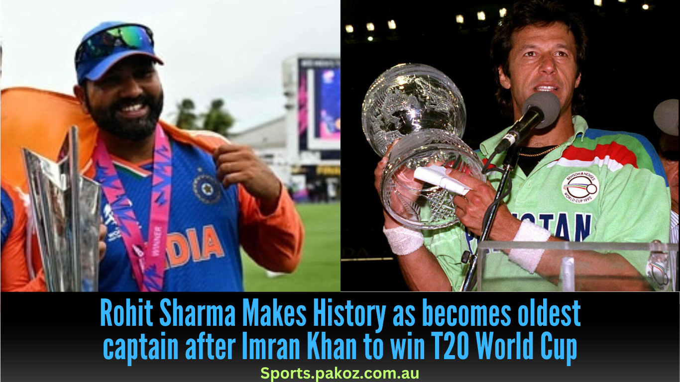 Rohit Sharma Makes History as becomes oldest captain after Imran Khan to win T20 World Cup